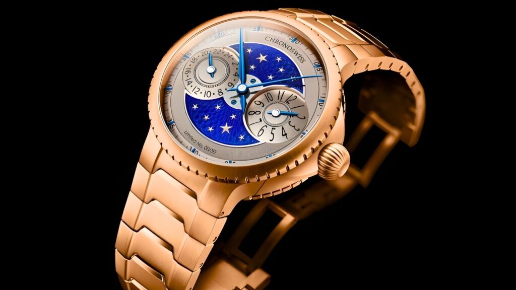 Sky Gold Guilloche dial